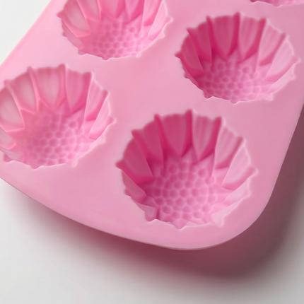 Silicone Cupcake Mold 6 Cavities - Pink
