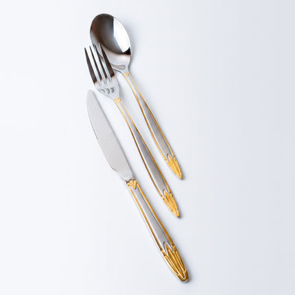 86-Piece Premium 18/10 Stainless Steel Flatware Set - Gold