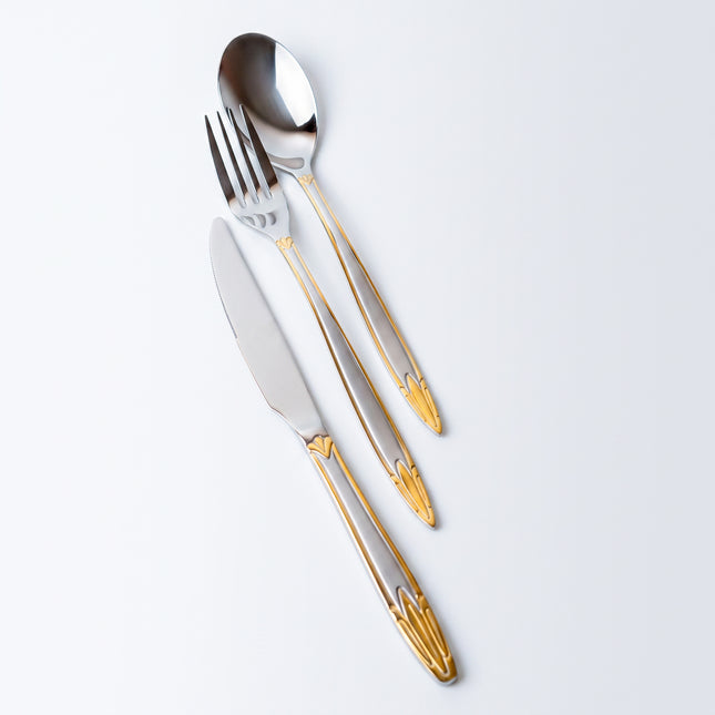 86-Piece Premium 18/10 Stainless Steel Flatware Set - Gold