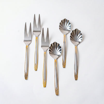 86-Piece Premium 18/10 Stainless Steel Flatware Set - Gold