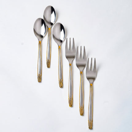 86-Piece Premium 18/10 Stainless Steel Flatware Set - Gold