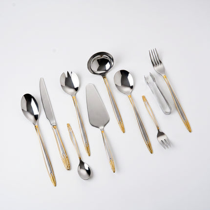 86-Piece Premium 18/10 Stainless Steel Flatware Set - Gold