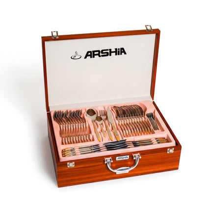 86-Piece Premium 18/10 Stainless Steel Flatware Set - Gold