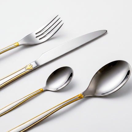 86-Piece Premium 18/10 Stainless Steel Flatware Set - Gold