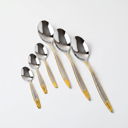 86-Piece Premium 18/10 Stainless Steel Flatware Set - Gold