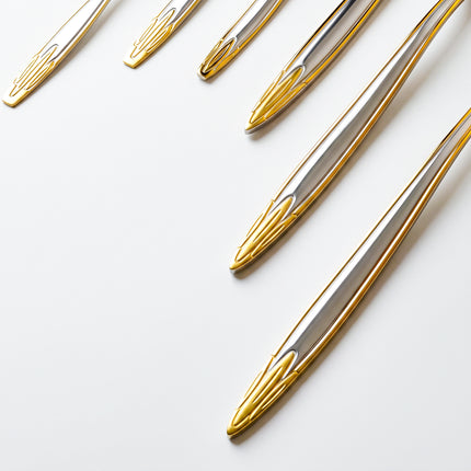 86-Piece Premium 18/10 Stainless Steel Flatware Set - Gold