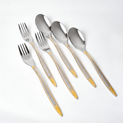 86-Piece Premium 18/10 Stainless Steel Flatware Set - Gold