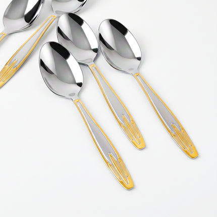 86-Piece Premium 18/10 Stainless Steel Flatware Set - Gold