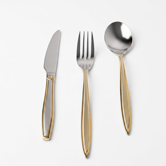 86-Piece Premium 18/10 Stainless Steel Flatware Set - Gold