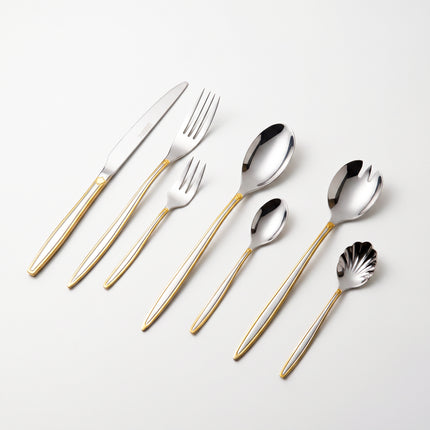 86-Piece Premium 18/10 Stainless Steel Flatware Set - Gold