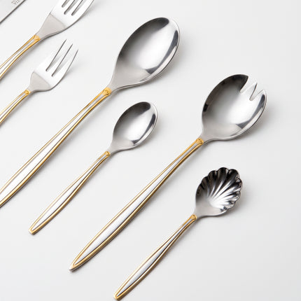 86-Piece Premium 18/10 Stainless Steel Flatware Set - Gold