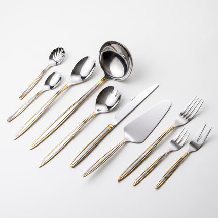 86-Piece Premium 18/10 Stainless Steel Flatware Set - Gold