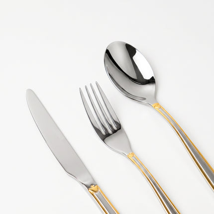 86-Piece Premium 18/10 Stainless Steel Flatware Set - Gold