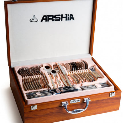 86-Piece Premium 18/10 Stainless Steel Flatware Set - Gold