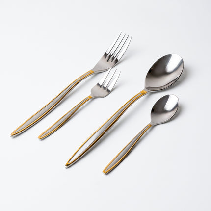 86-Piece Premium 18/10 Stainless Steel Flatware Set - Gold